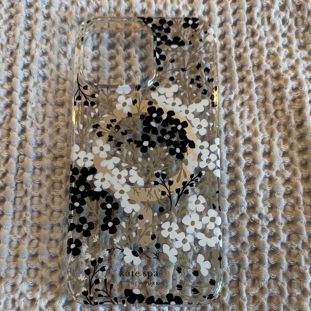 Kate Spade IPhone 15 Pro Max Monochrome Floral Phone Case